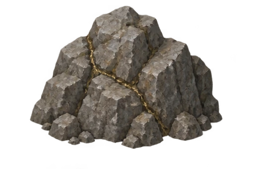 Crownsteel rock from the game's ore artwork, threaded with gold.